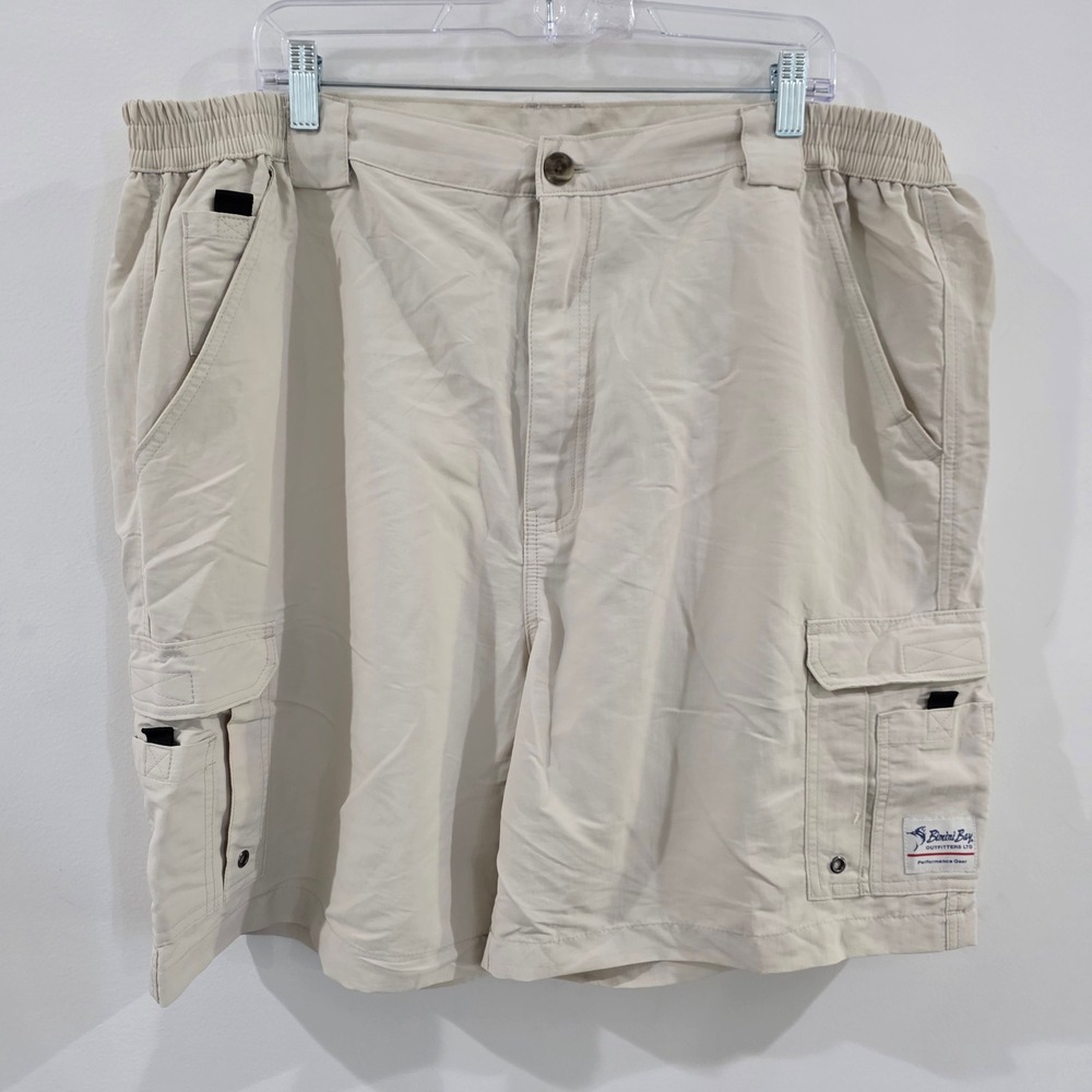 Bimini Bay Mens Cargo Fishing Shorts Size 44 Beige Boating Hiking Outdoor Nylon